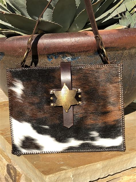 handmade cowhide purses.